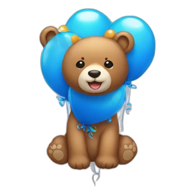 Osito azul con globos  sticker