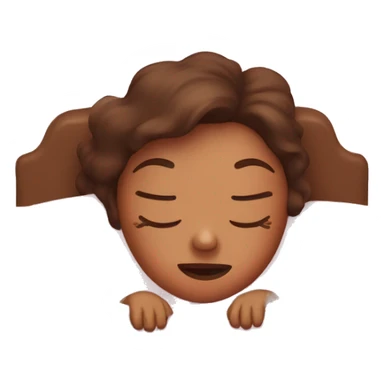 girl with brown hair sleeping in a pink bed sticker