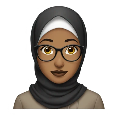 hijabi with glasses and nose piercing sticker