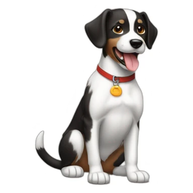 Perro marrón y negro callejero con cola corta sticker