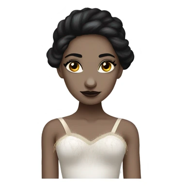 One Black swan ballet woman, sad fierce pale skin with black hair woman  sticker