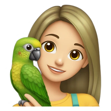 Green cheek conure with a girl sticker