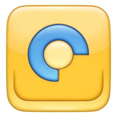 A emoji of a square ⬜ but half blue 🟦 and half yellow 🟨 sticker