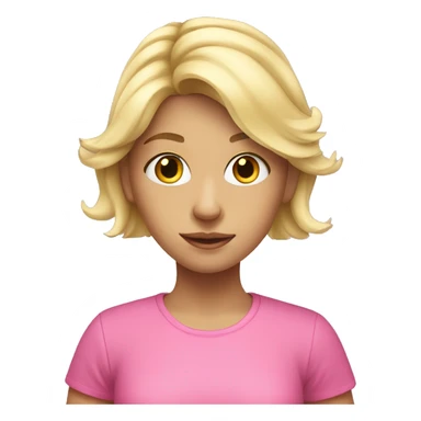 Blond girl with pink shirt doing aeral hoop sticker