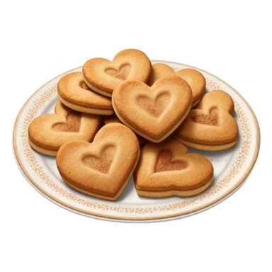 a plate of heart-shaped snickerdoodle cookies sticker