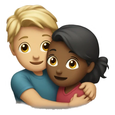 A boy and girl hugging sticker