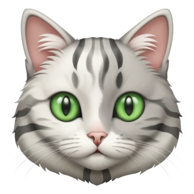 white and gray striped cat sticker