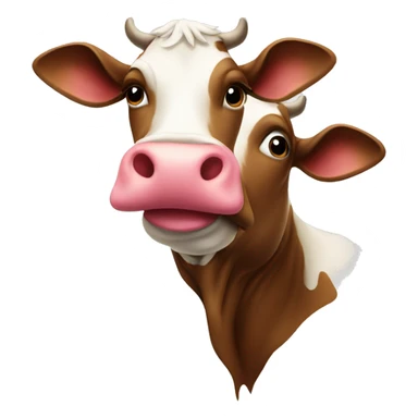 kissing cow sticker