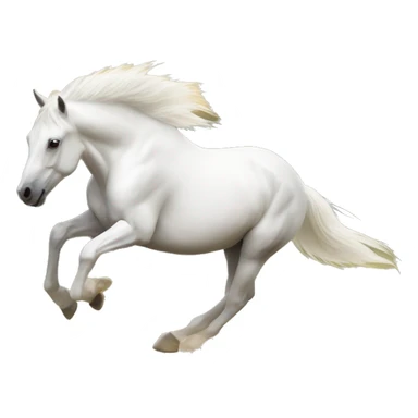 White stallion running in the prairieland sticker