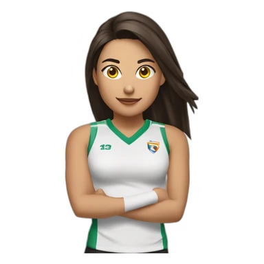 Voleibol chica morena número 14 sticker
