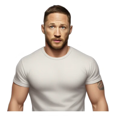 Tom Hardy wearing t-shirt sticker