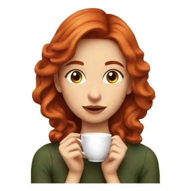 Girl sipping tea red hair sticker
