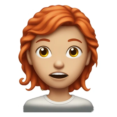 mad red head girl sticker