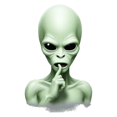 Alien head making silence sign sticker