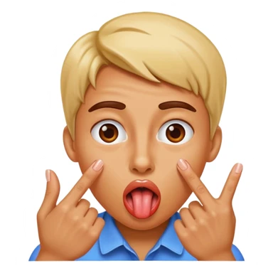 A person sticking there tounge out with nails clocking their fingers together sticker