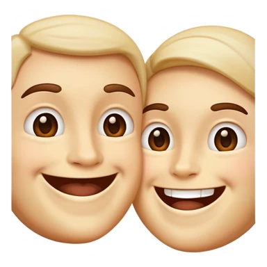 Two grinning face sticker