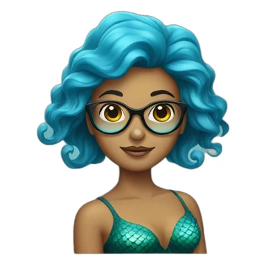 Mermaid in glasses sticker
