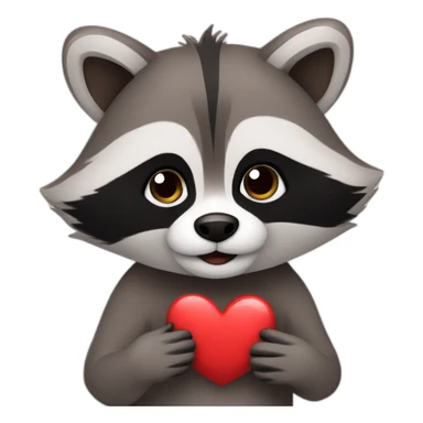 racoon in love sticker