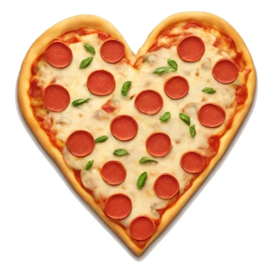 Pizza shaped in a heart sticker