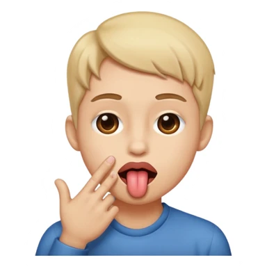 one hand on each cheek with tounge out sticker