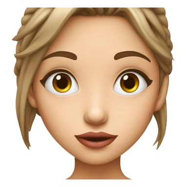 Une fille qui ferme les yeux et qui fait un bisou avec un cœur sticker