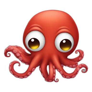 red octopus sad sticker