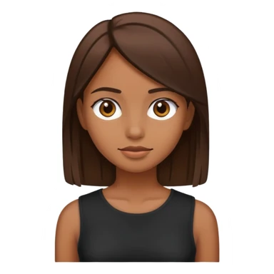 Brown straight-haired girl wearing black top sticker