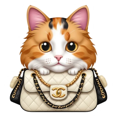 Cat with a Chanel bag  sticker