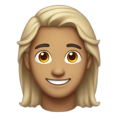 Light skin smiling indian guy with middle part hairstyle sticker