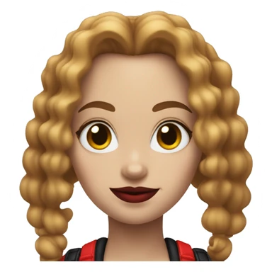 Harley Quinn  with brown curly hair sticker