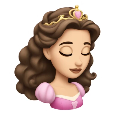 Sleeping brunette beauty princess Disney sticker