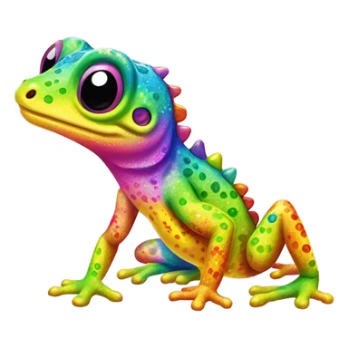Lisa frank glitter￼ gecko  sticker