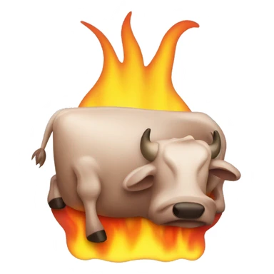 Flaming beef with gas around it sticker