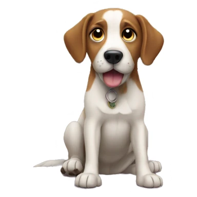 Dog watching tv sticker