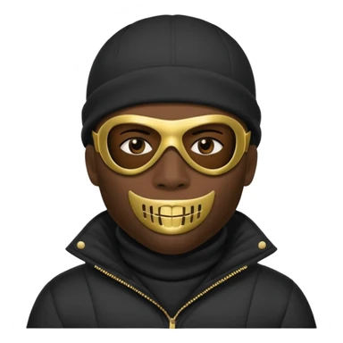 African American gangster mafia with a ski mask sticker