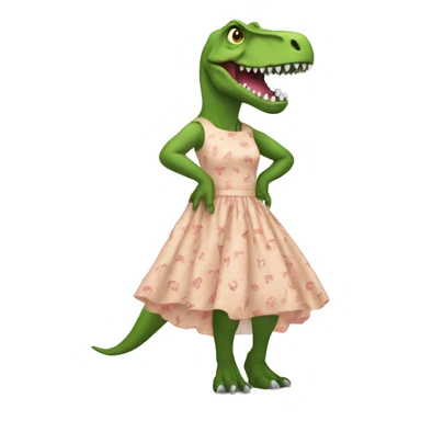 Trex in a dress sticker