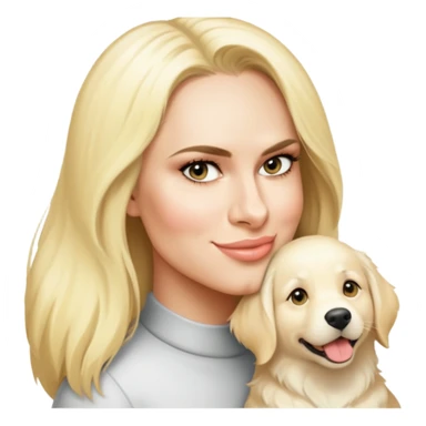 Person with white golden retriever.  sticker