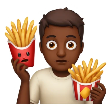 Ugly Guy who cried pataka fries sticker