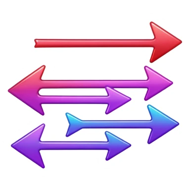 color gradient between red and purple glitter arrow right sticker