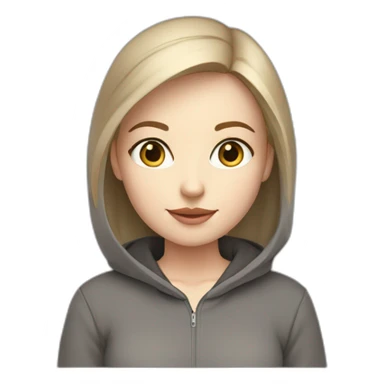girl with computer,beautiful girl with short hair with computer, programming,blue eyes,white skin, makeup, hoodie,short light-brown hair sticker