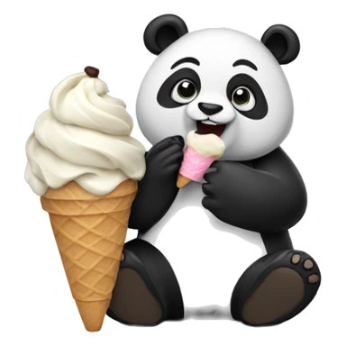 Panda eating ice cream sticker