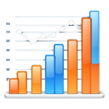 bar chart with rising columns sticker