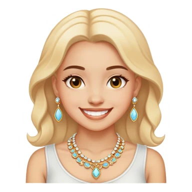 smiling girl with jewelry sticker