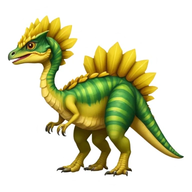 Dilophosaurus with yellow frills 2 legs 2 arms and 1 tail sticker