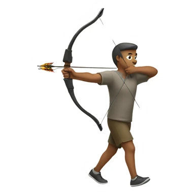 walking man with bow and arrow  sticker