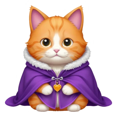 baby orange cat in purple cloak sticker