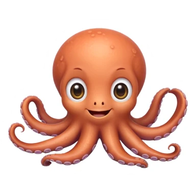 a cute baby octopus in emoji style sticker