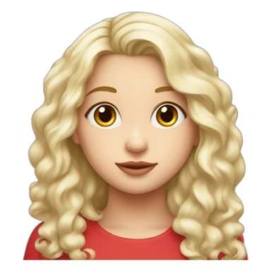 Une fille au cheveux rouge bouclés long et blanche de peau  sticker