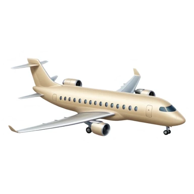 long light beige passenger airplane sticker