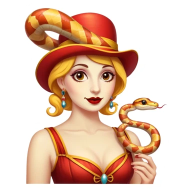 Vintage circus snake charmer sticker